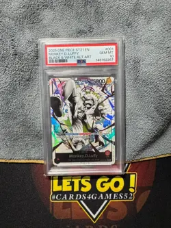 2025 One Piece English Monkey D Luffy ST21-001 Black & White Alt Art PSA 10 GEM - Image 1