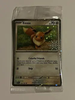EEVEE 133/165 Pokemon TCG Holiday Calendar 2025 Holo Festive Stamp Promo Card - Image 1