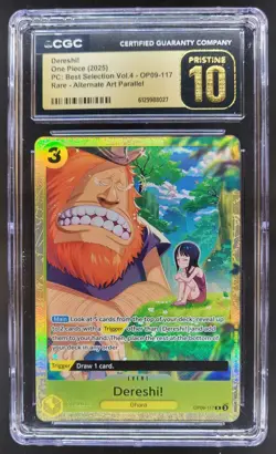 2025 One Piece Best Selection Vol.4 Dereshi! Rare #OP09-117 CGC 10 PRISTINE A PT - Image 1
