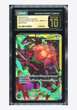 One Piece CGC 10 PRISTINE Roronoa Zoro SEC 2025 OP06-118 OP06 Japanese - Image 1