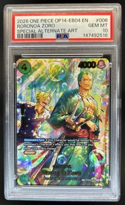 2025 One Piece The Best Roronoa Zoro Promo Special Alt Art #PRB02-006 PSA 10 - Image 1