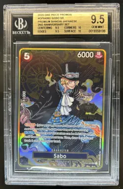 2025 One Piece Premium Japanese 2nd Anniversary Set Sabo #OP04-083 BGS 9.5 - Image 1