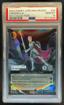 2024 Disney Lorcana Cinderella Stouthearted D23 Collection #02 PSA 10 Gem - Image 1