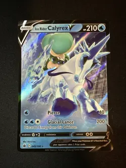 Ice Rider Calyrex V Full Art Holo Darkness Ablaze Pokemon Card 045/189 - Image 1