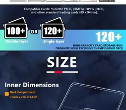 Cyber Dragon Deck Box - PU Leather TCG Case with Dice Tray - Fits 100+ Cards YGO - Image 3