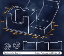 Cyber Dragon Deck Box - PU Leather TCG Case with Dice Tray - Fits 100+ Cards YGO - Image 4