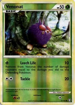 Venonat 81/102 Reverse Holo Triumphant Pokemon Card TCG - Image 1