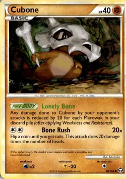 Cubone 60/102 Triumphant Pokemon Card TCG - Image 1