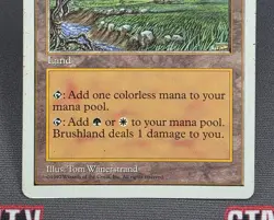 MTG Brushland- DAMAGED -5th Edition Magic the Gathering Card #412 - Image 4