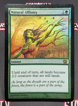 MTG FOIL Natural Affinity- DAMAGED -8th Edition Magic the Gathering Card #269 - Image 1