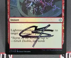 MTG FOIL Lightning Strike- Signed -Ixalan Magic the Gathering Card #149 - Image 4