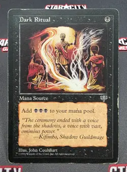 MTG Dark Ritual- DAMAGED -Mirage Magic the Gathering Card #116 - Image 1