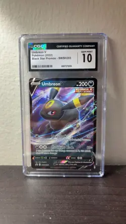 Pokemon Umbreon v SWSH203 Black Star Promo Holo Card CGC 10 Gem Mint - Image 1