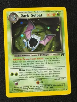 Dark Golbat 7/82 Team Rocket Holo Rare WOTC 2000 Pokemon TCG Card - Image 1