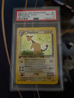 Ampharos Neo Revelation 1st Edition 1/64 Pokemon Card PSA 8 - Image 1
