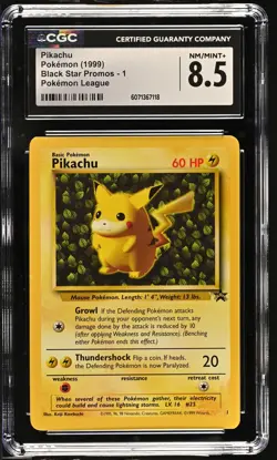 CGC 8.5 Ivy Pikachu 1999 Black Star Promo 1 Pokemon League Pokemon Card - Image 1