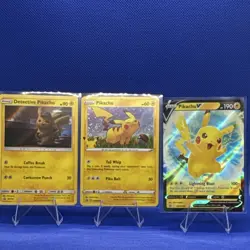 Pokemon Promo Holo Card Lot - Detective Pikachu, Pikachu, Pikachu V - 3 Cards - Image 3