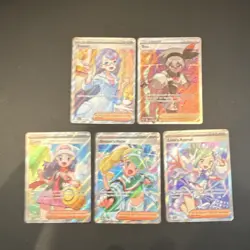 Pokemon Trainer Supporter Full Art Foil Lot 5 Cards Fennel Bea Dawn Lisia Emcee - Image 1
