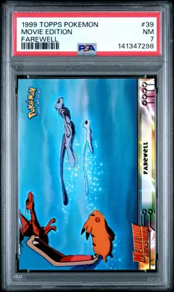 1999 TOPPS POKEMON THE MOVIE EDITION FAREWELL #39 MOVIE EDITION PSA 7 - Image 1