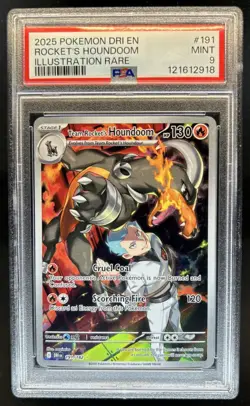 2025 Pokemon Destined Rivals Team Rocket's Houndoom #191/182 PSA 9 - Image 1