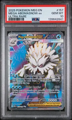 2025 POKEMON MEG EN-MEGA EVOLUTION ULTRA RARE #157 MEGA ABOMASNOW EX PSA 10 - Image 1