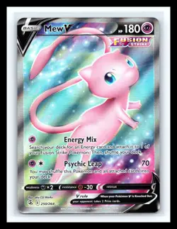 💥 Pokemon TCG Fusion Strike Mew V 250/264 Ultra Rare Full Art Holo Basic HP 180 - Image 1
