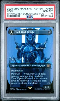 PSA 10 Gem Mint - Cecil, Dark Knight Borderless Foil - FINAL FANTASY - Image 1