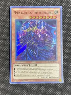 YuGiOh! - Maha Vailo, Light of the Heavens BLVO-EN024 Super Rare 1st Edition NM - Image 1