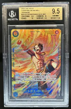 2025 One Piece Carrying On His Will Portgas D. Ace Secret Rare #OP13-119 BGS 9.5 - Image 1