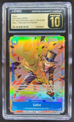 2025 ONE PIECE SABO RARE ALT ART OP10-049 CGC 10 PRISTINE B PT - Image 1
