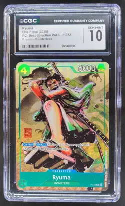2025 ONE PIECE RYUMA ALTERNATE ART PROMO P-072 CGC 10 B PT - Image 1