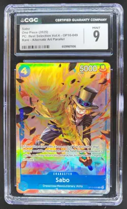 2025 ONE PIECE SABO RARE ALTERNATE ART OP10-049 CGC 9 A PT - Image 1