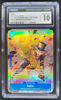 2025 ONE PIECE SABO RARE ALT ART OP10-049 CGC 10 B PT - Image 1