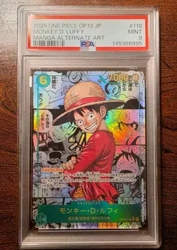 PSA 9 Luffy OP13-118 Manga Alt Art Carrying on His Will ONE PIECE JAP UK Seller - Image 1