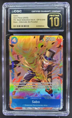 2025 ONE PIECE SABO RARE ALTERNATE ART OP10-049 CGC 10 PRISTINE A PT - Image 1