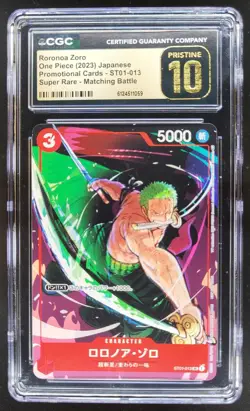 2023 ONE PIECE JP RORONOA ZORO SUPER RARE ST01-013 FILM RED CGC 10 PRISTINE B PT - Image 1