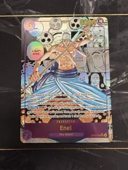 Bandai One Piece TCG Enel OP15-118 Secret Rare Alternate Art Manga Rare - Image 1