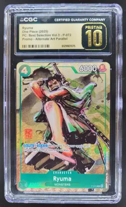 2025 ONE PIECE RYUMA ALTERNATE ART PROMO P-072 CGC 10 PRISTINE A PT - Image 1