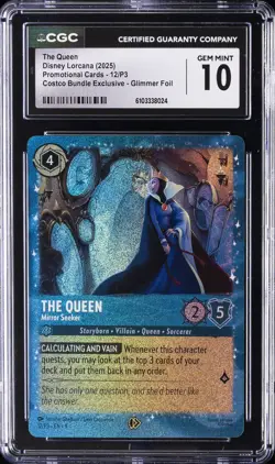 2025 DISNEY LORCANA COSTCO BUNDLE EXCLUSIVE GLIMMER THE QUEEN CGC 10 GEM MINT - Image 1