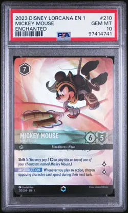 2023 DISNEY LORCANA EN 1-THE FIRST CHAPTER MICKEY MOUSE - ARTFUL ROGUE PSA 10 - Image 1