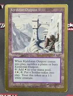 MTG Kjeldoran Outpost (Janosch Kuhn - SB)- DAMAGED -1997 WCD Magic Card - Image 1