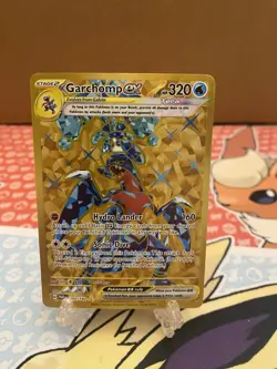 Pokemon TCG Garchomp EX Full Art Hyper Rare Holo Card 260/182 Paradox Rift Gold - Image 1