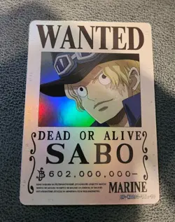 🔥One Piece SABO Gold Holofoil Wanted Poster Trading Card OP-WA-201-TJL-10🔥 - Image 1