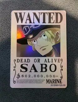 🔥One Piece SABO Gold Holofoil Wanted Poster Trading Card OP-WA-201-TJL-10🔥 - Image 4