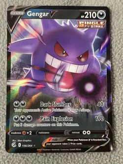 Pokemon TCG Fusion Strike Gengar v Holo Ultra Rare Card 156/264 - Image 1