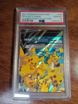 PSA 10 Pikachu V-Union 139 Black Star Promo Celebrations Collection Pokemon Card - Image 1