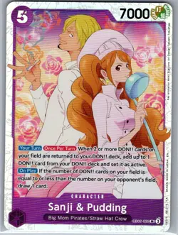 Sanji & Pudding EB02-035 SR English Anime 25th Collection - One Piece Card - NM - Image 1