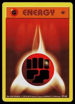 Pokemon Card - Fighting Energy Base Set Shadowless 97/102 1st Edition Common - Image 1