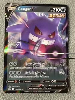 Pokemon TCG Fusion Strike Gengar v Holo Ultra Rare Card 156/264 - Image 1