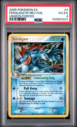 2005 Pokemon EX Unseen Forces 4/115 Feraligatr Reverse Holo PSA 4 Card Rare Foil - Image 1
